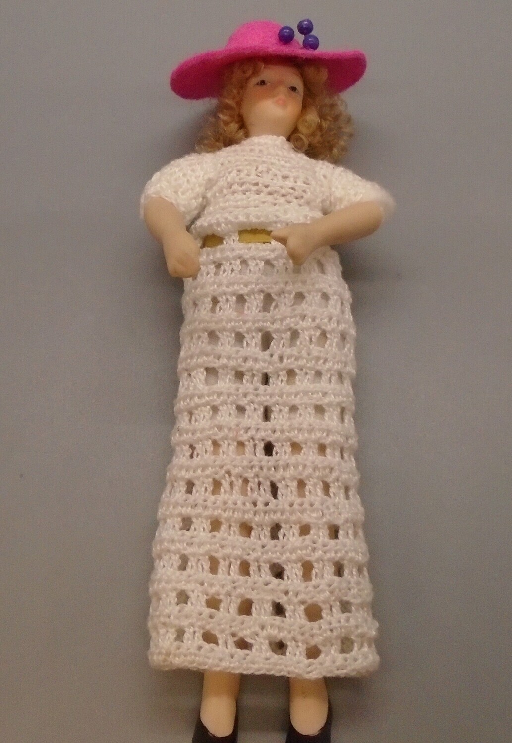 LADY IN CROCHET DRESS