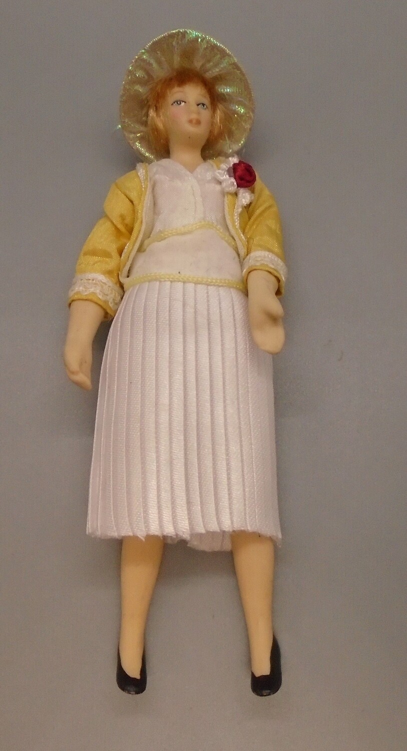 LADY IN WHITE WITH LEMON JACKET