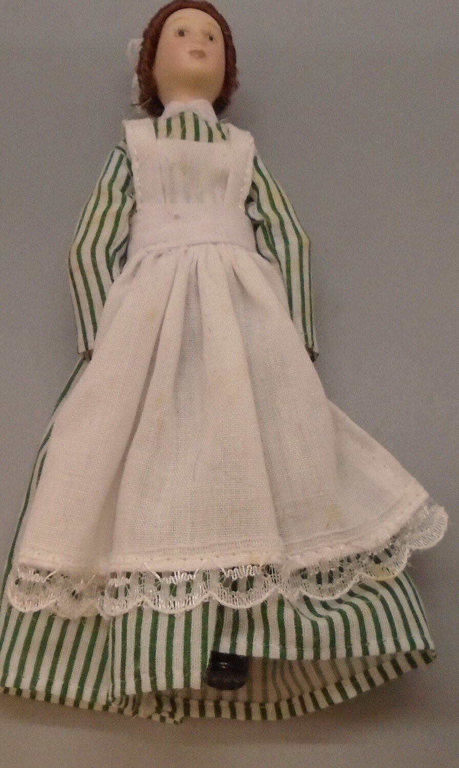 MAID IN GREEN AND WHITE STRIPE