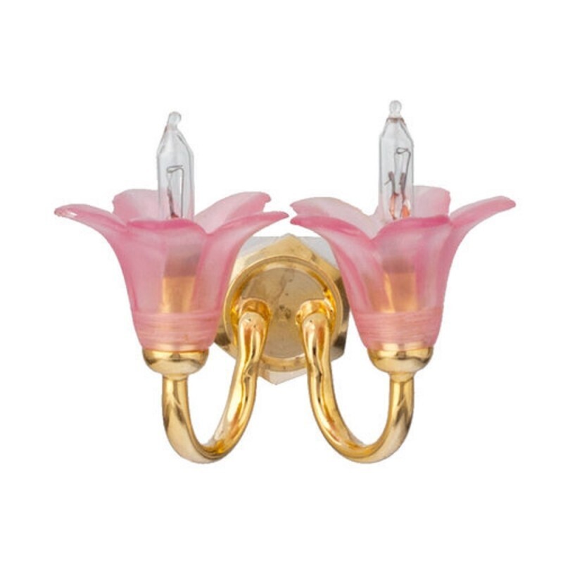 DOUBLE CRANBERRY TULIP WALL LIGHT