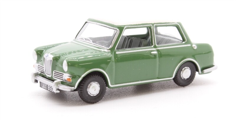 Oxford Diecast 76RE003 Cumberland Green/old English White Riley Elf