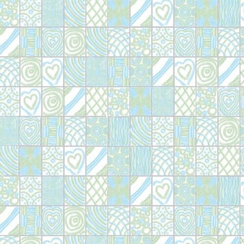 Soft Green Hand Painted tile wallpaper