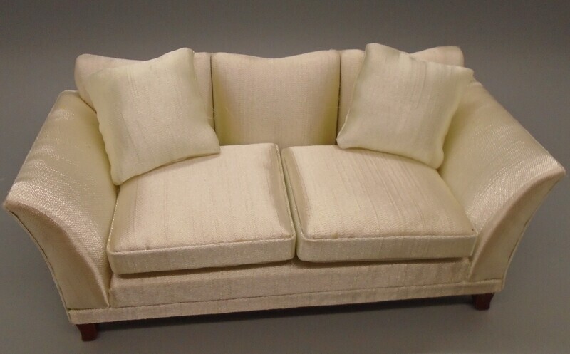 SILKY CREAM SOFA WITH 2 CUSHIONS