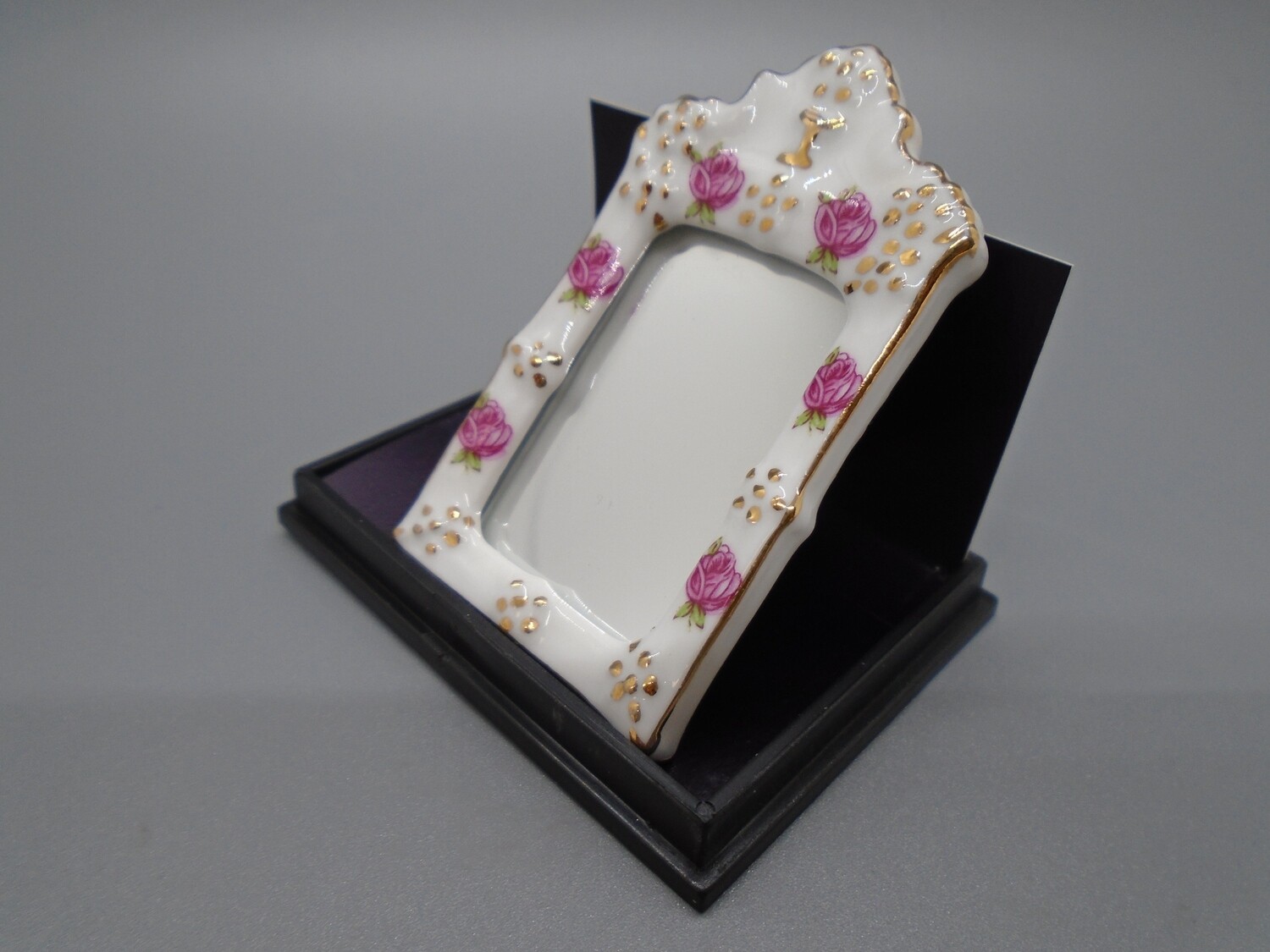 REUTTER PORCELAIN FLORAL MIRROR