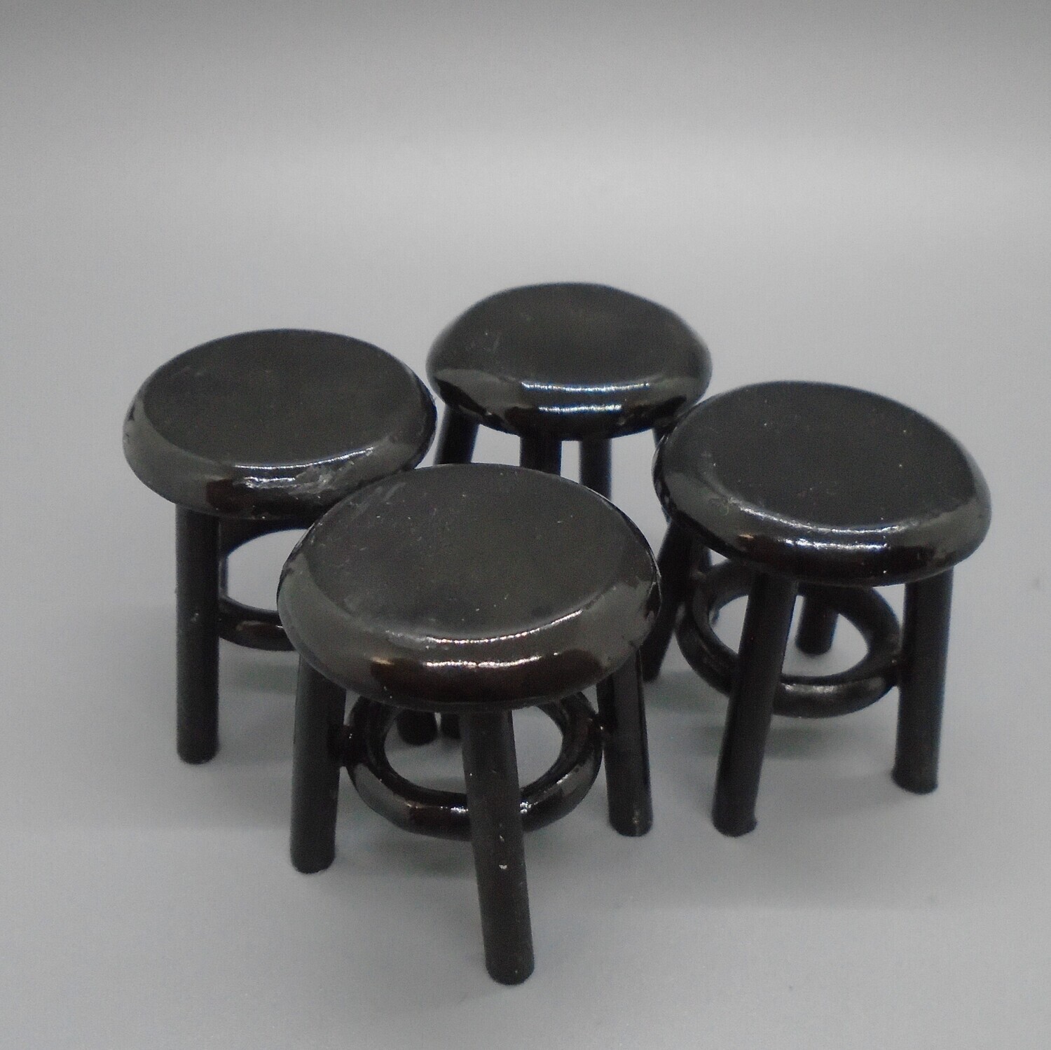 4 PRE-LOVED BLACK STOOLS