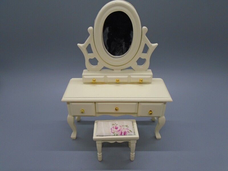 CREAM DRESSING TABLE WITH STOOL