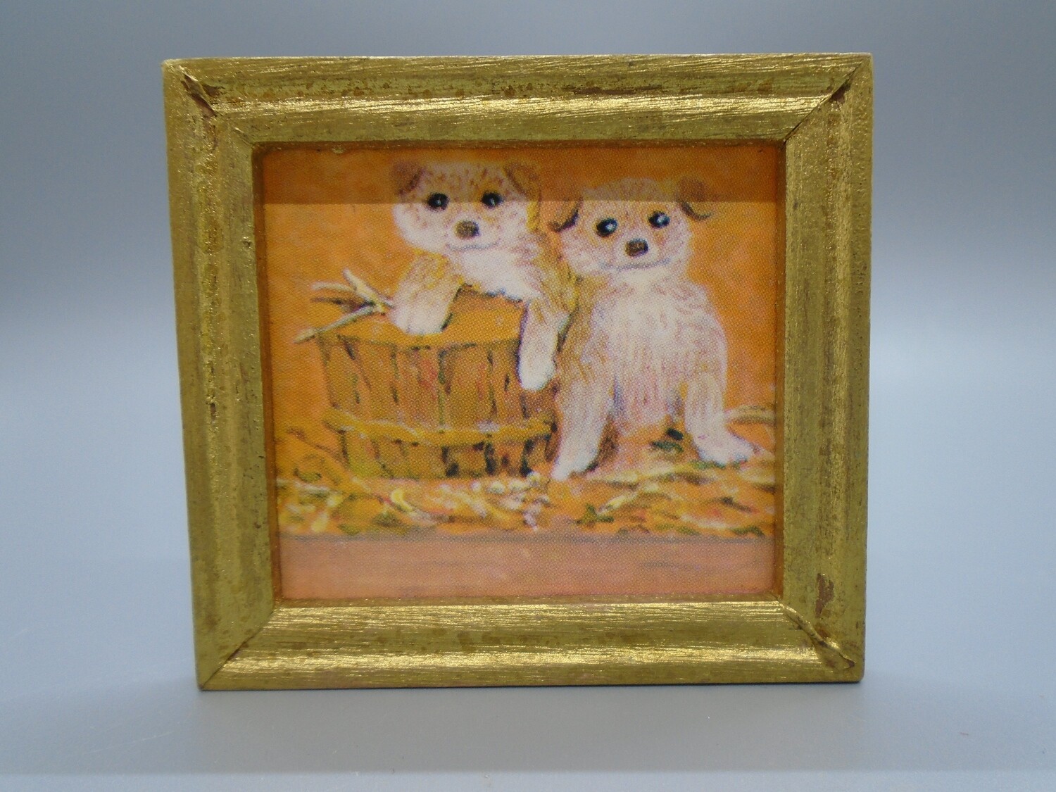PRELOVED GOLD FRAMED DOG PORTRAIT