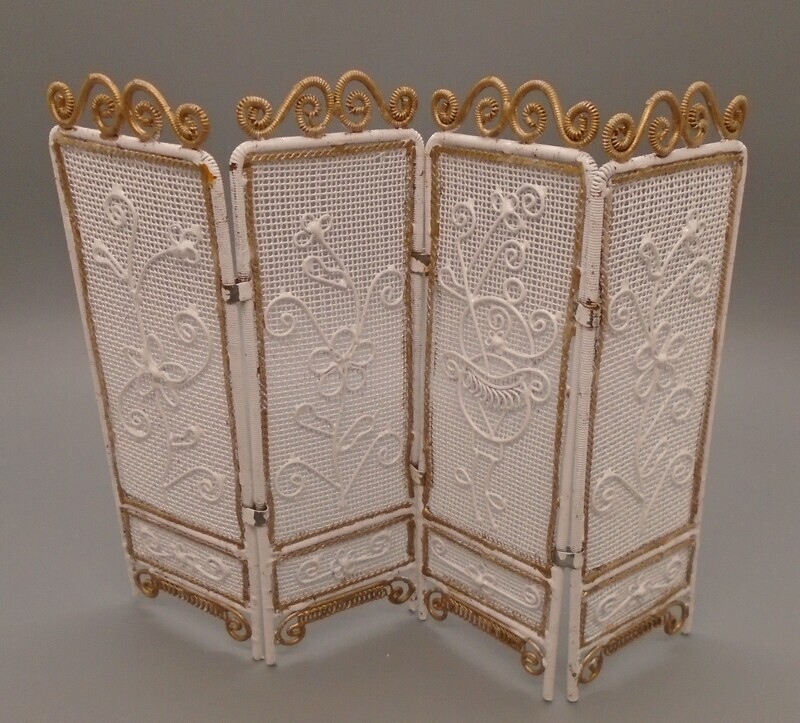 METAL ROOM DIVIDER IN WHITE AND GOLD
