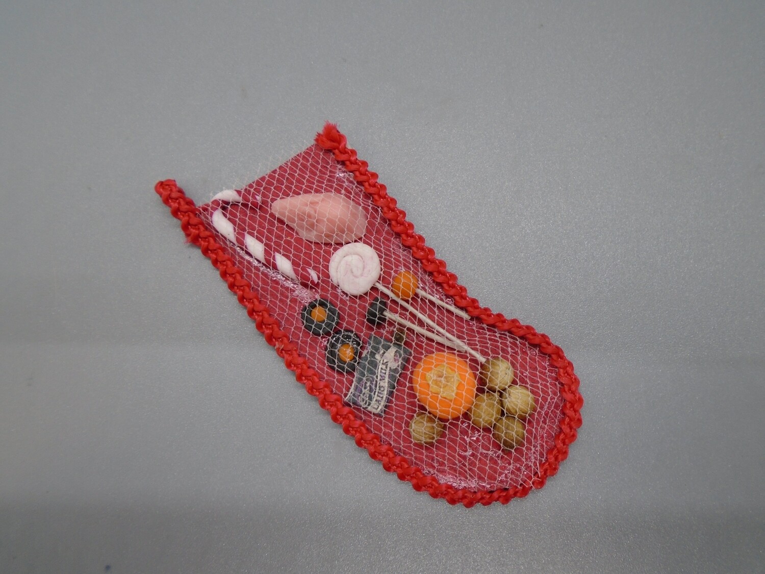 DRESSED CHRISTMAS STOCKING WITH TREATS