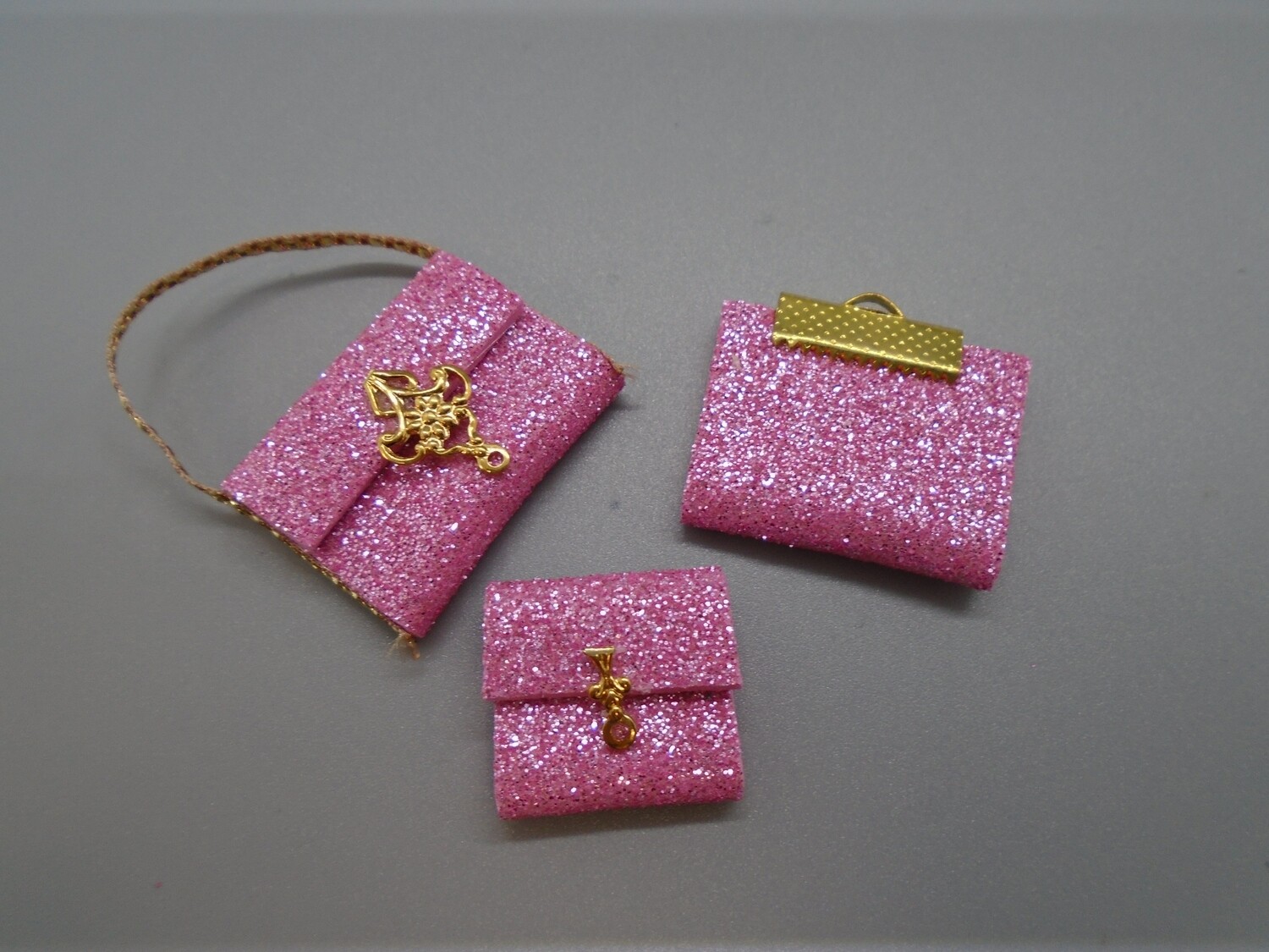PINK GLITTERY BAG SET 3PC