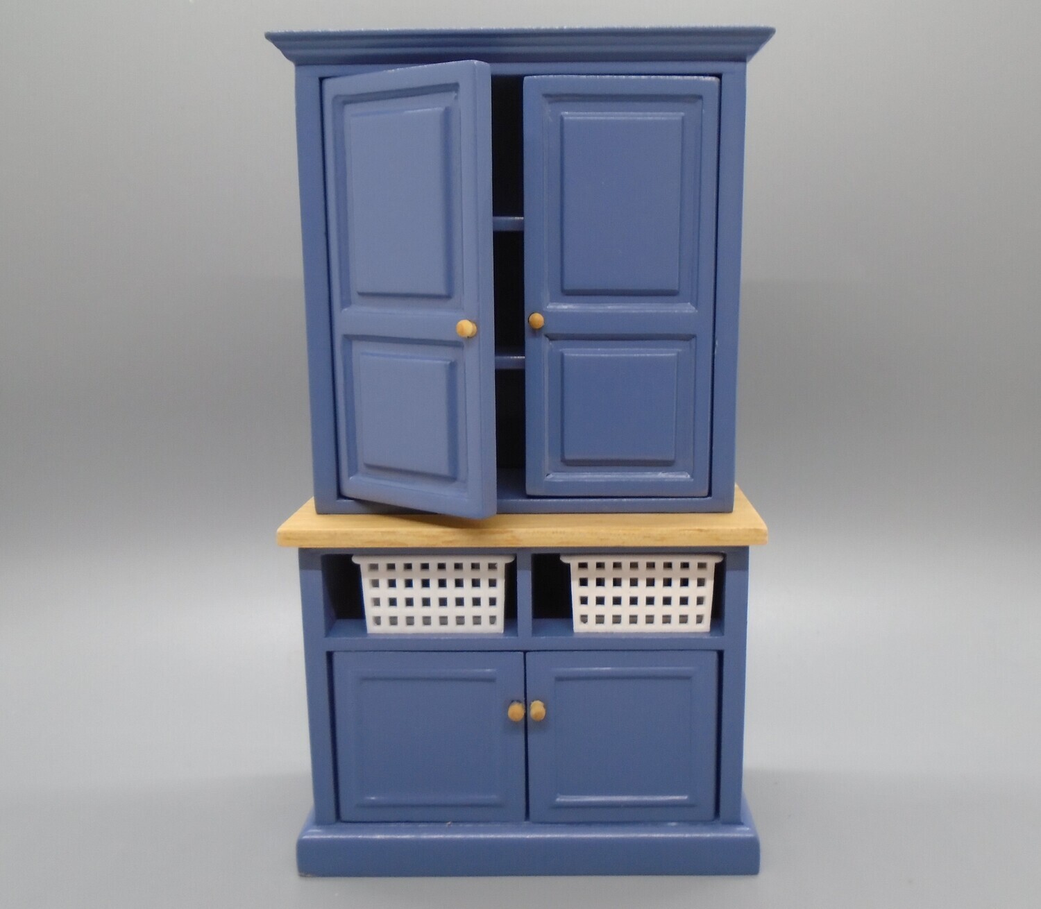 BLUE DRESSER WITH BASKETS