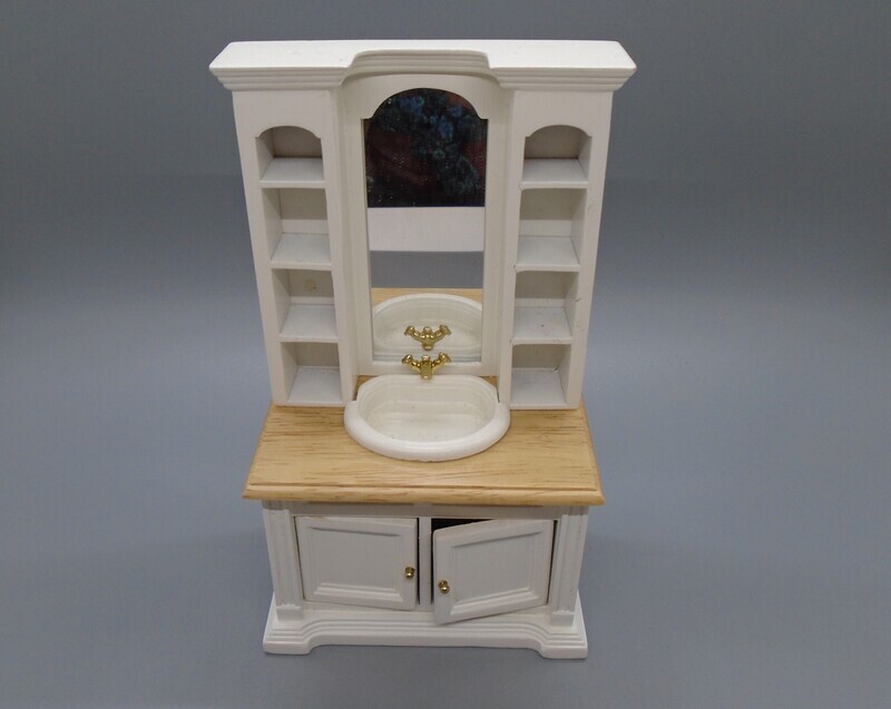 TALL WHITE BATHROOM VANITY UNIT