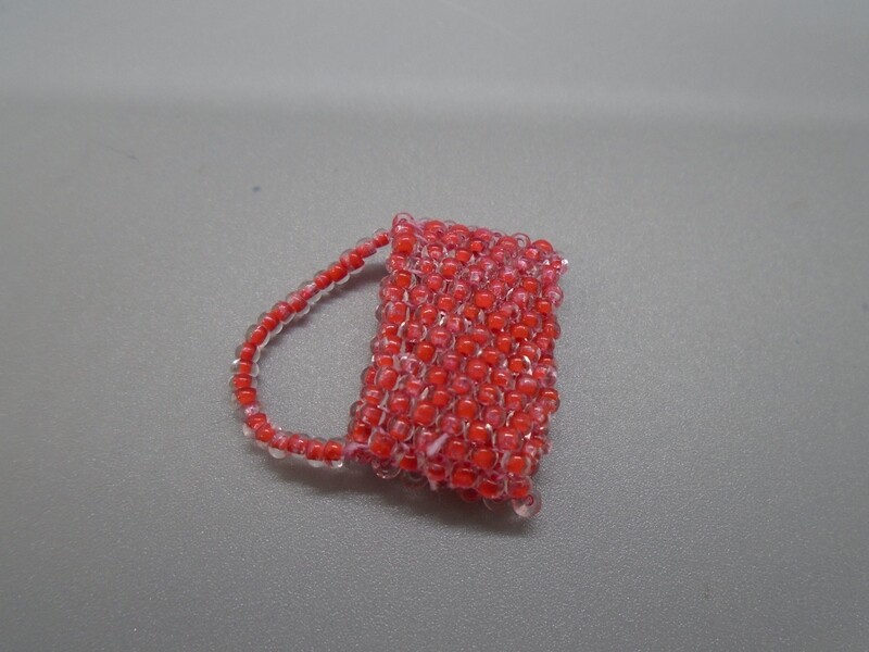 SMALL RED BEADED BAG