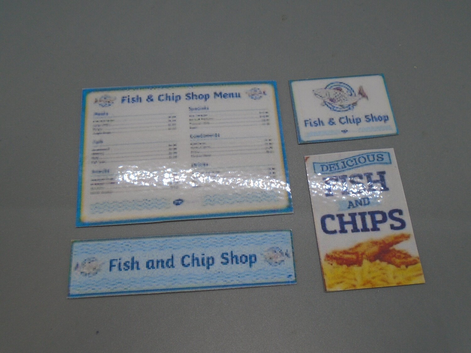 FISH AND CHIP SHOP SIGNS 4PC