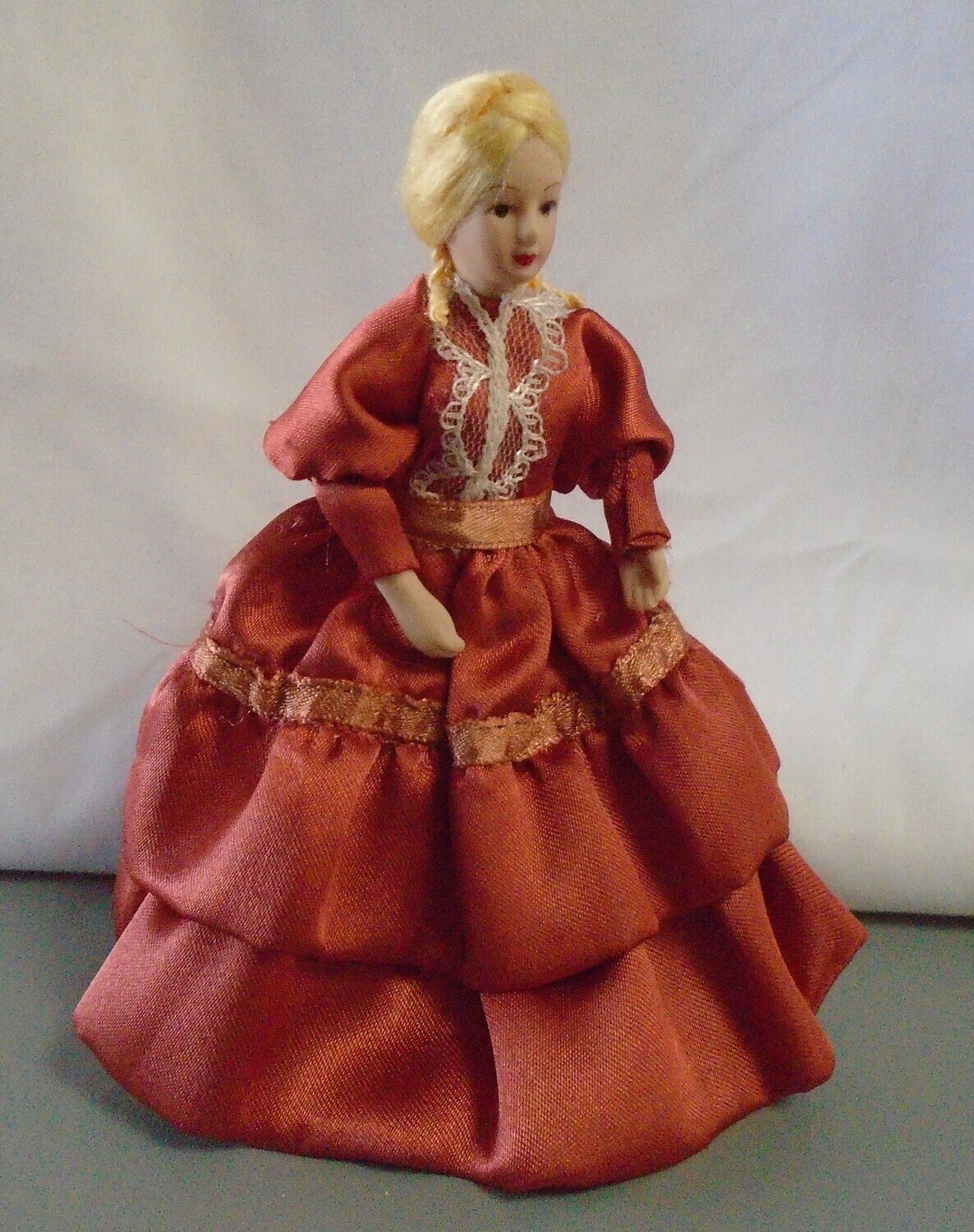 LADY IN RUST DRESS