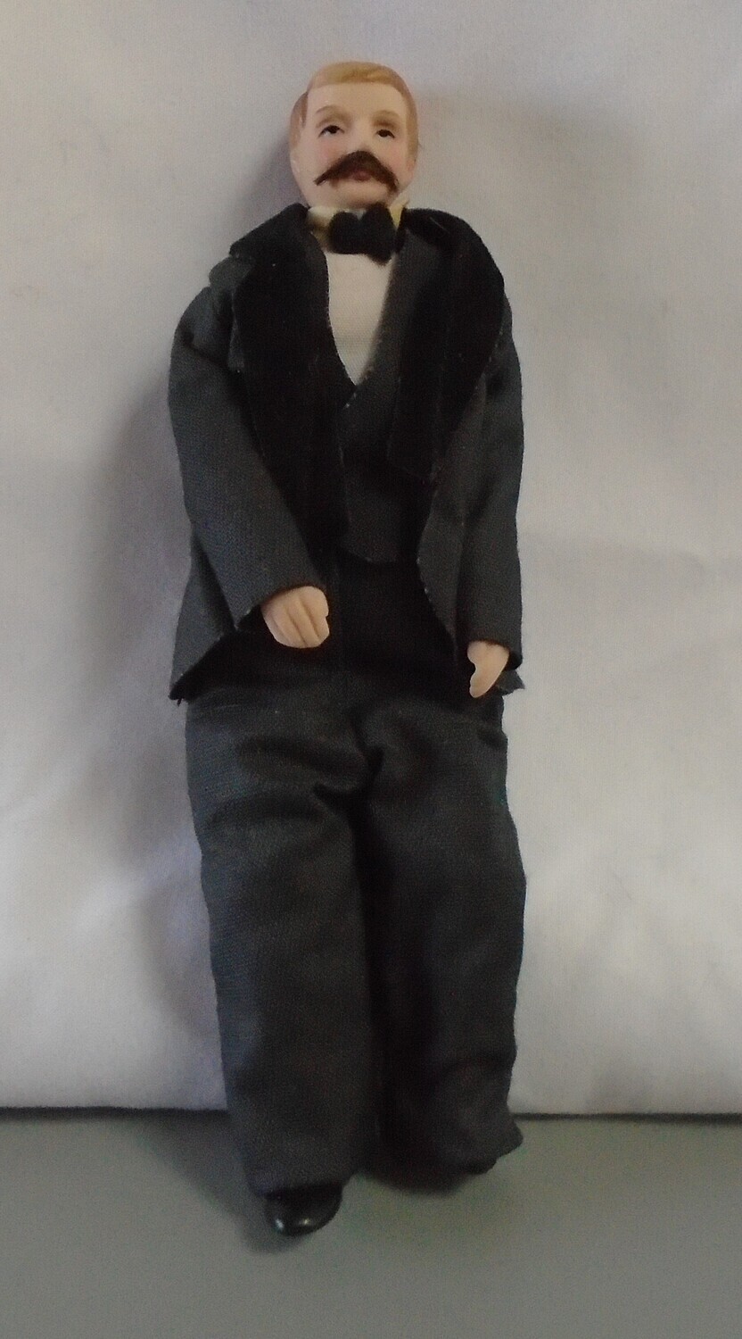 MAN WITH MOUSTACHE IN BLACK