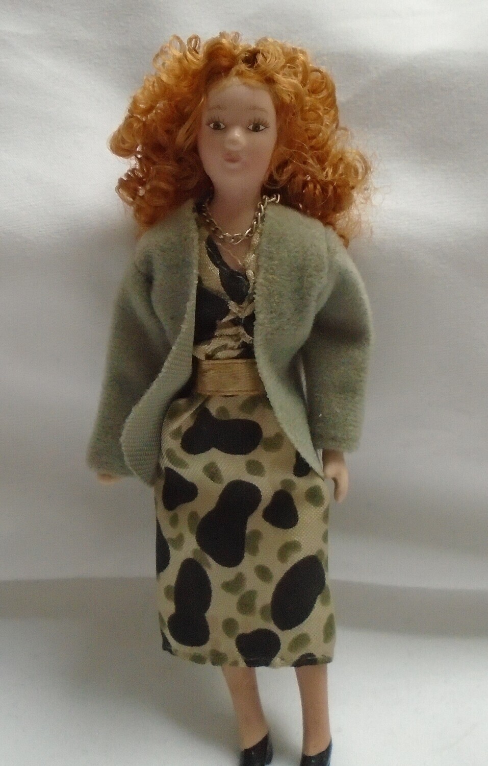 LADY WITH WILD CURLY RED HAIR