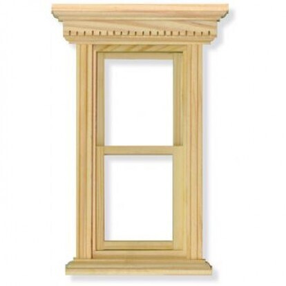 SASH WINDOW WITH DENTIL STYLE TRIM