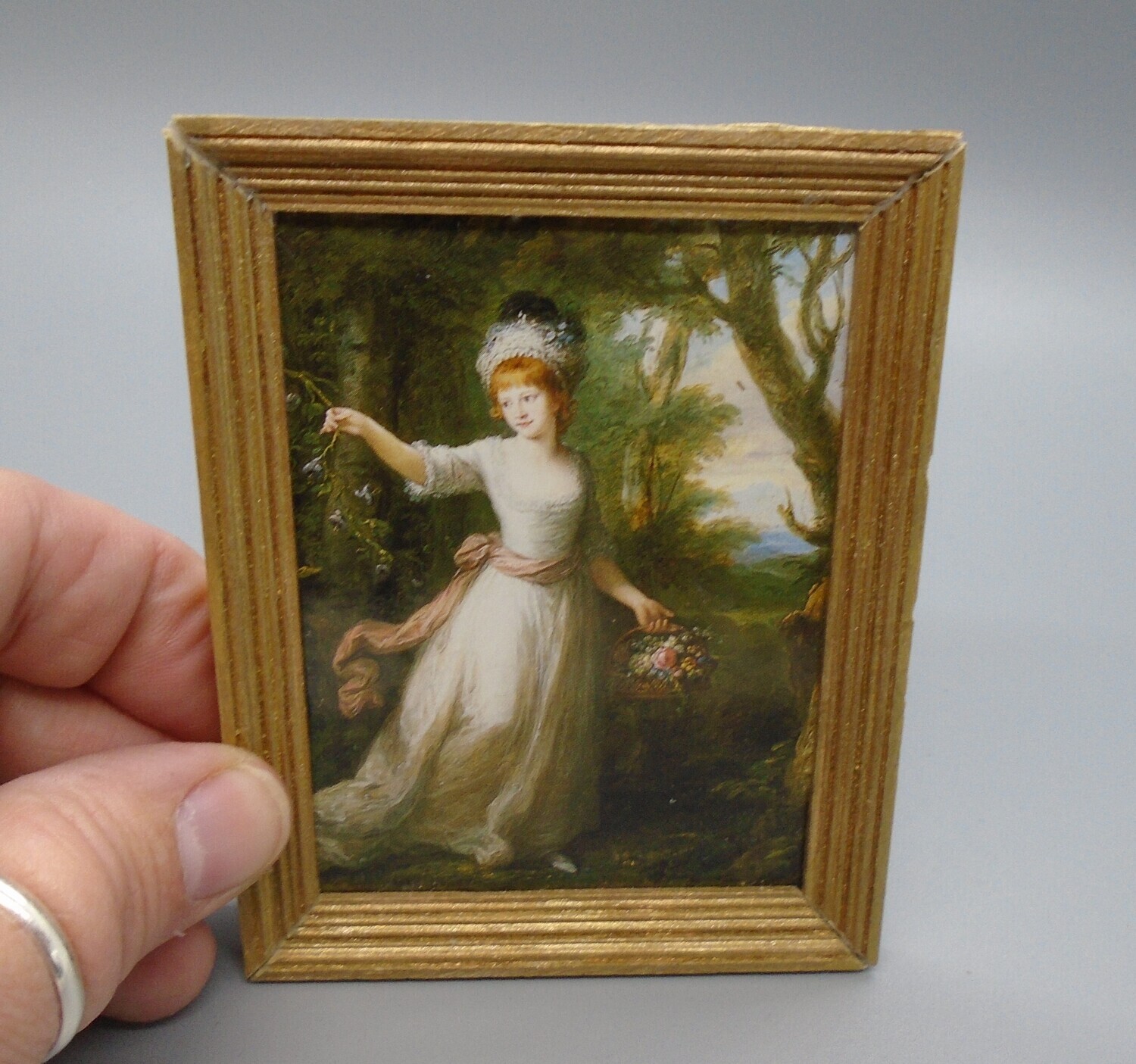 LADY WITH FLOWER BASKET PICTURE