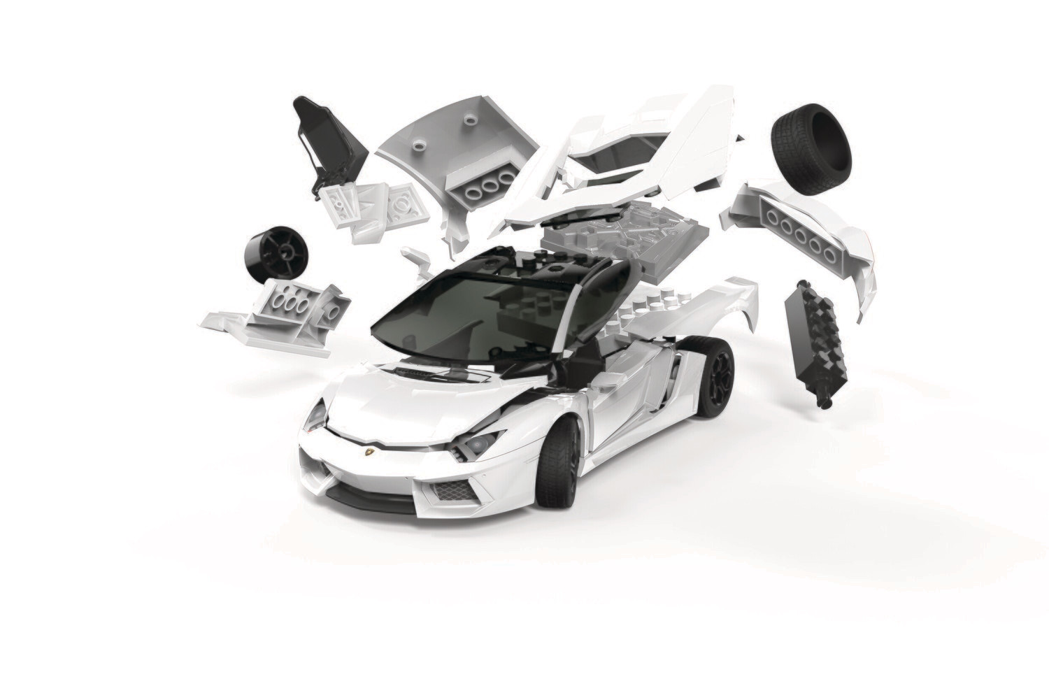 Airfix J6019 QUICKBUILD Lamborghini Aventador white