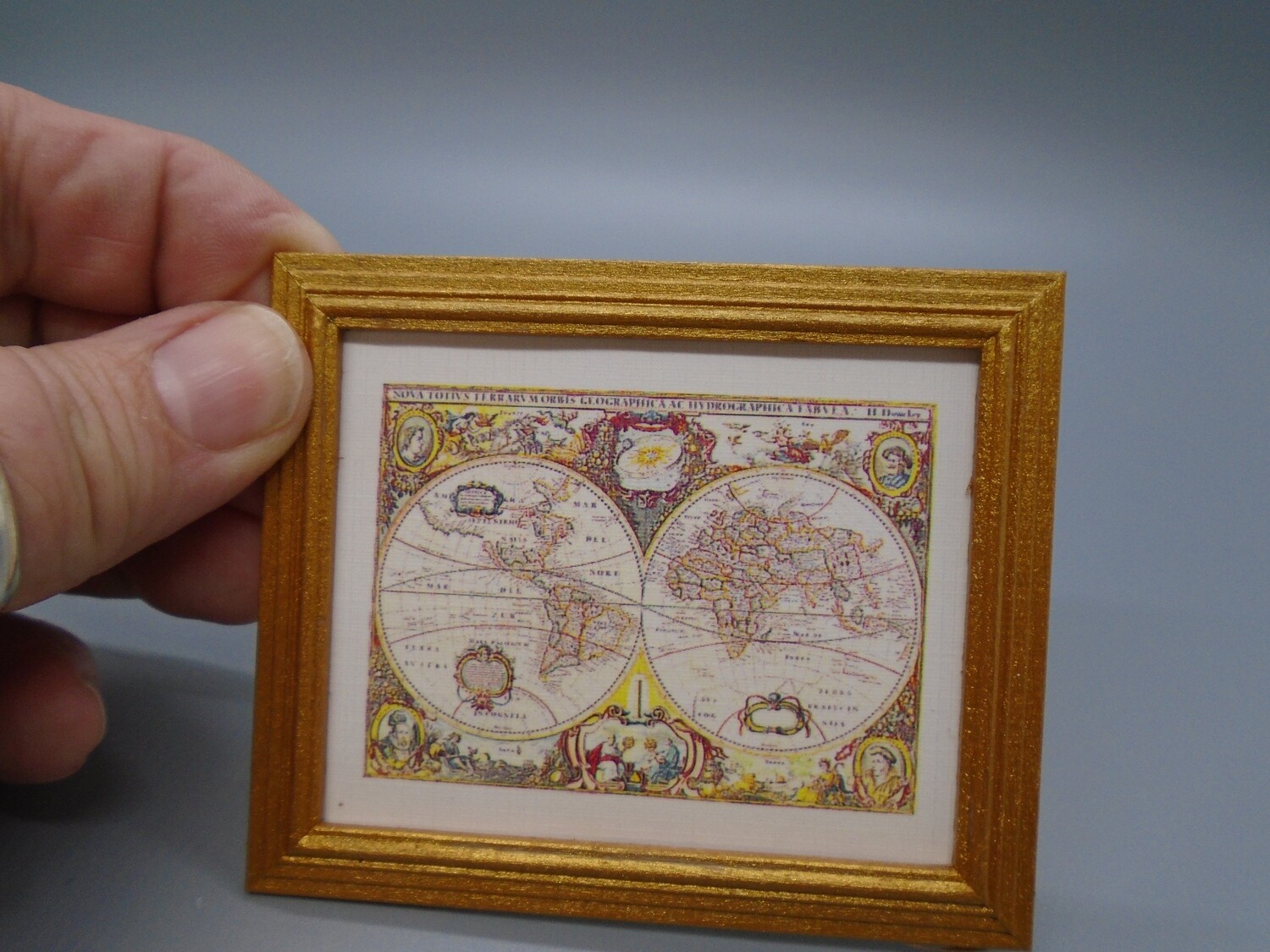 FRAMED OLD MAP OF THE WORLD