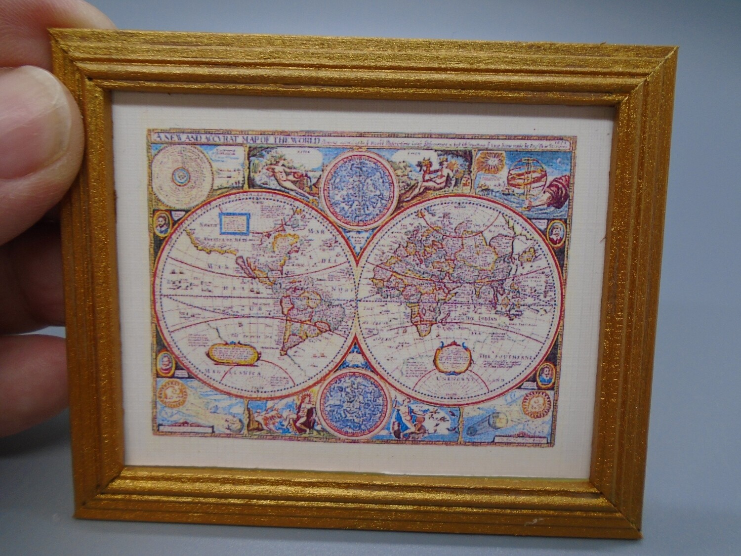FRAMED OLD MAP OF THE WORLD