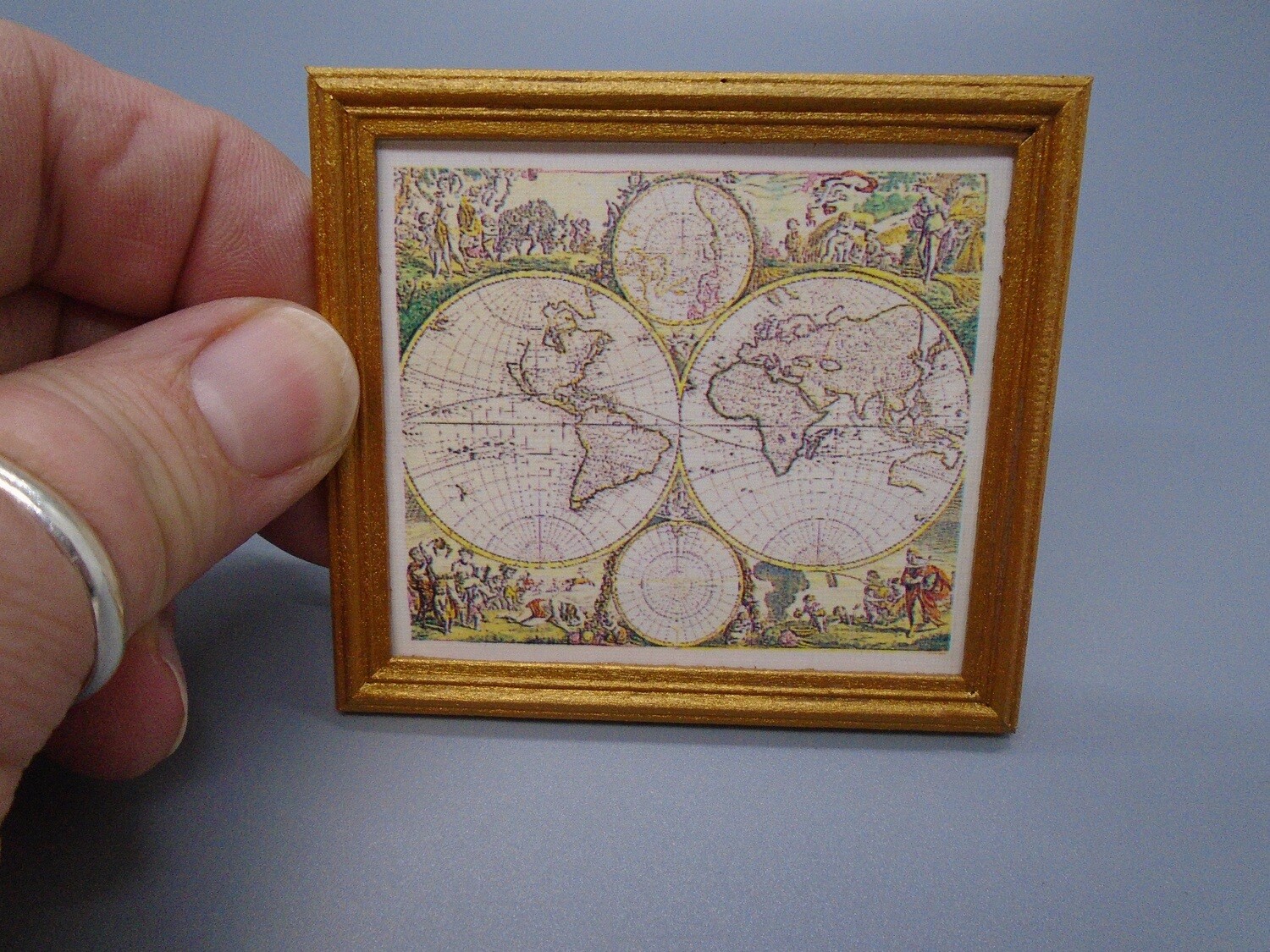 FRAMED OLD MAP OF THE WORLD