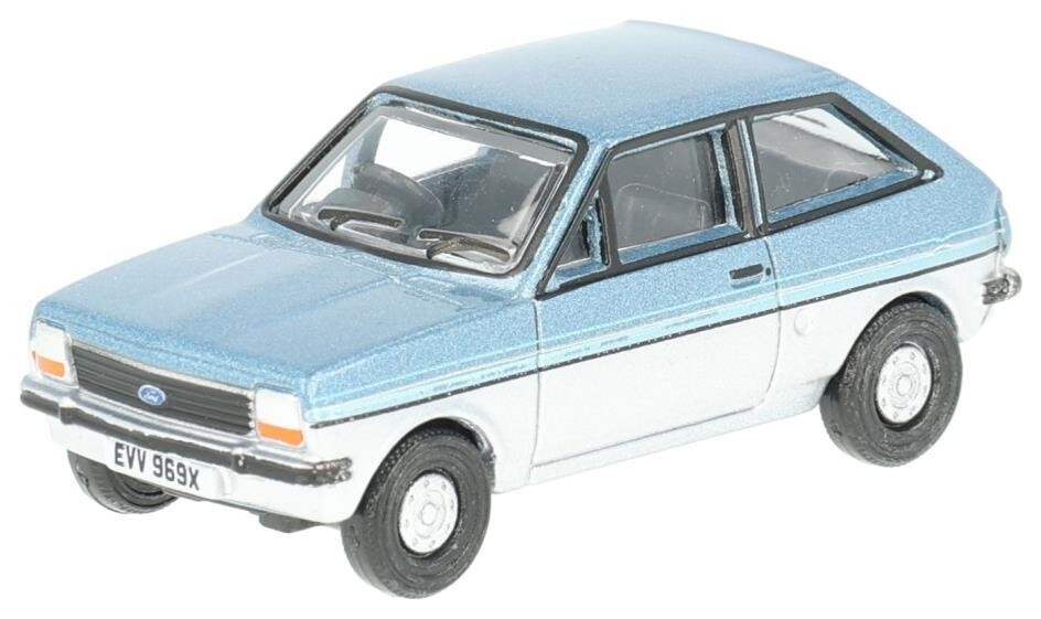 Oxford Diecast 76FF007 Titan Blue Strato Silver Ford Fiesta Mk I