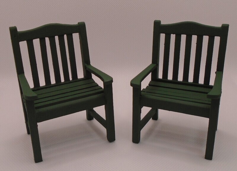 2 DARK GREEN GARDEN CHAIRS