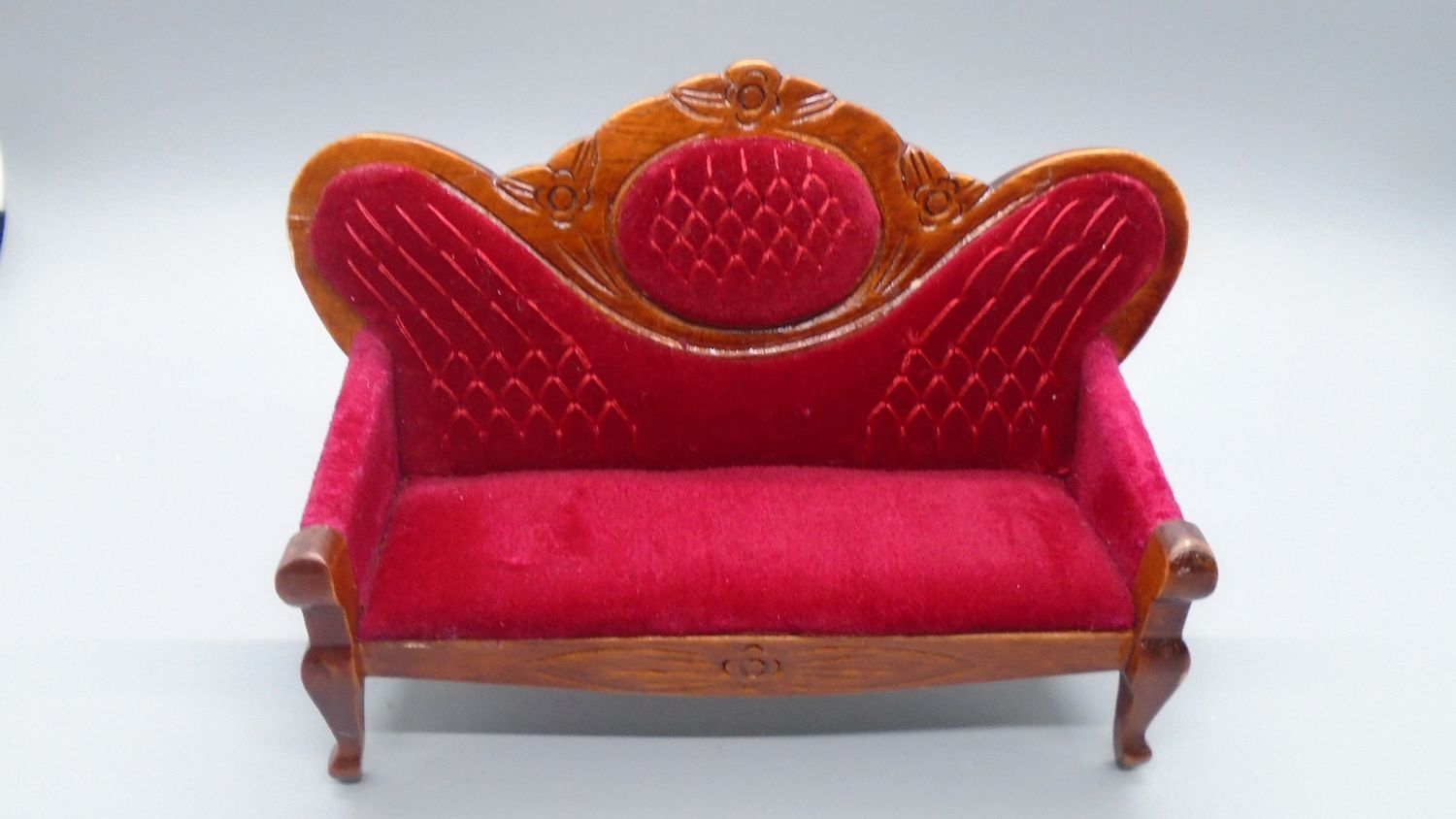 PARLOUR SOFA IN RED VELVET