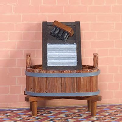 OVAL WASH TUB WITH SCRUBBING BRUSH AND BOARD 3077