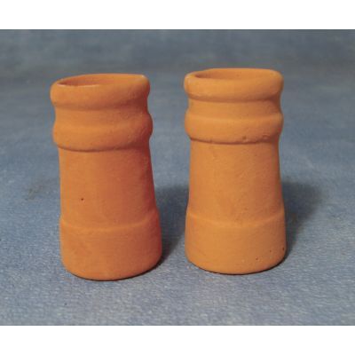 2 CHIMNEY POTS