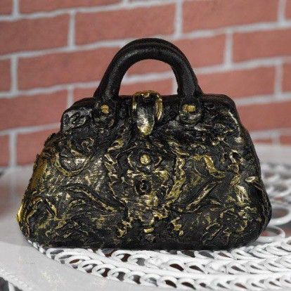 BLACK AND GOLD CARPET BAG