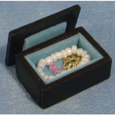WOODEN JEWELLERY BOX WITH FLORAL MOTIF ON LID