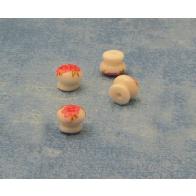 PACK OF 4 CERAMIC ROSE KNOBS
