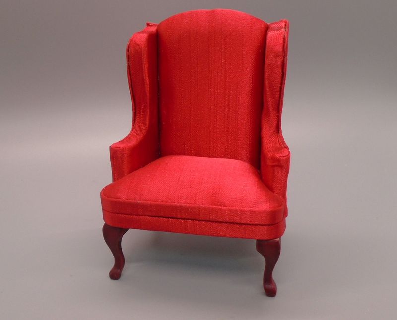 PRE-LOVED RED HIGH WING BACK CHAIR