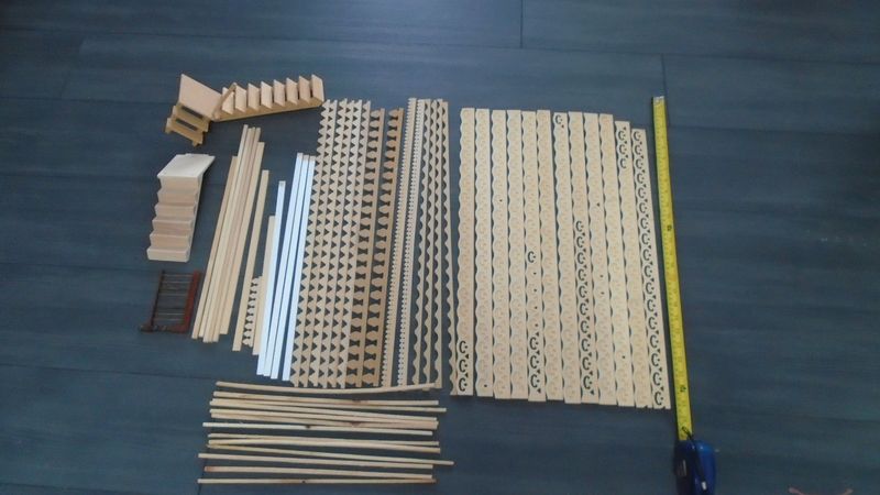 JOB LOT OF WOOD TRIM AND STAIRS