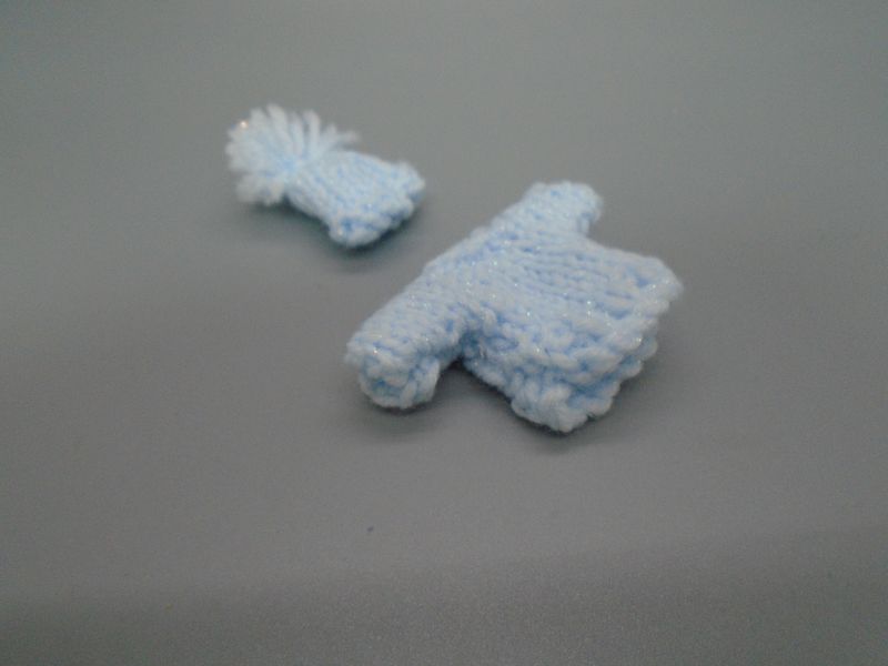 CHILDS POWDER BLUE KNITTED JUMPER AND HAT