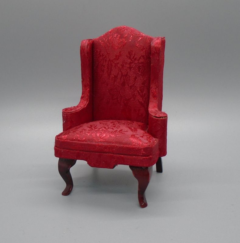 PRE LOVED RED WING BACK CHAIR