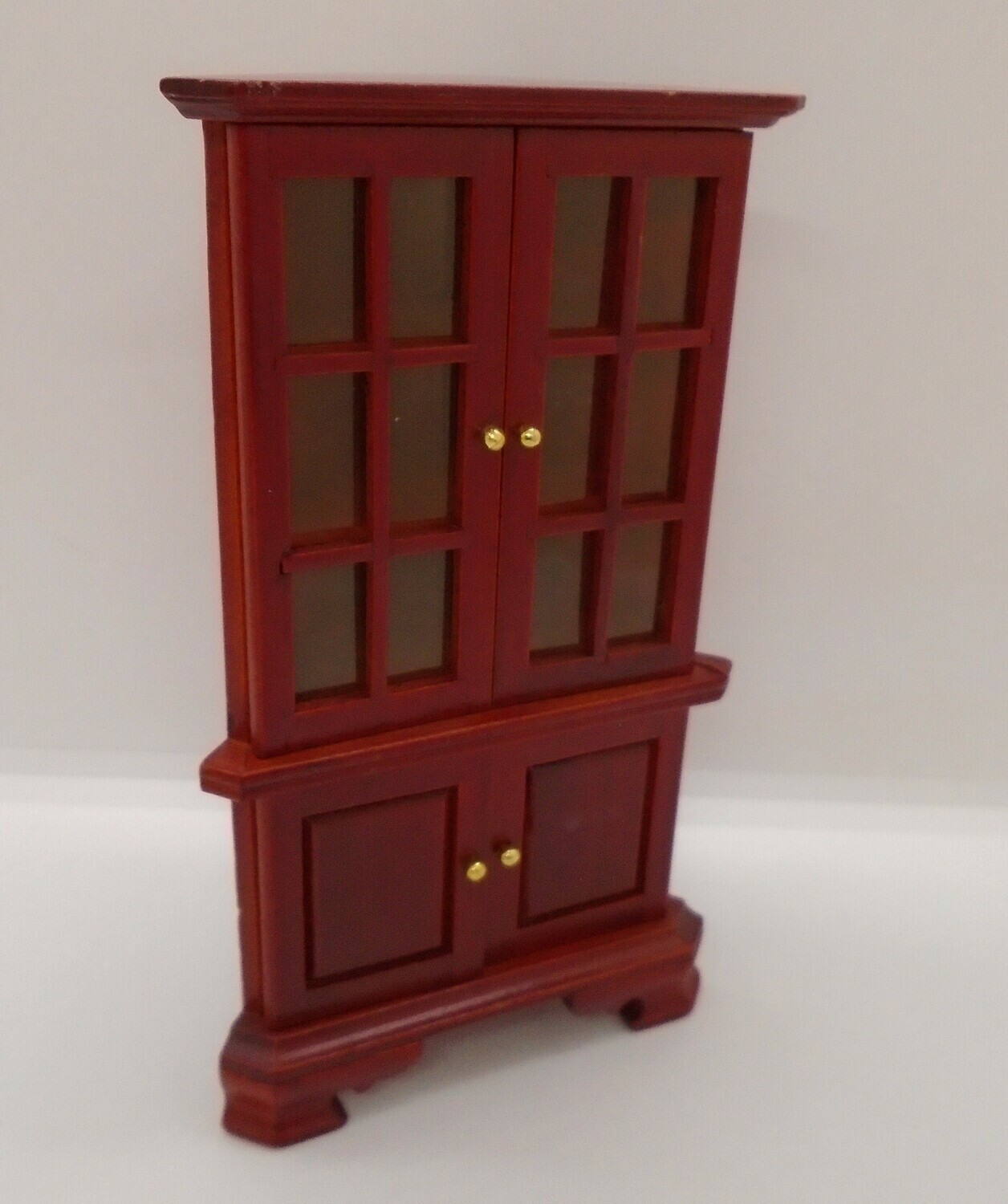 CORNER DISPLAY UNIT IN MAHOGANY