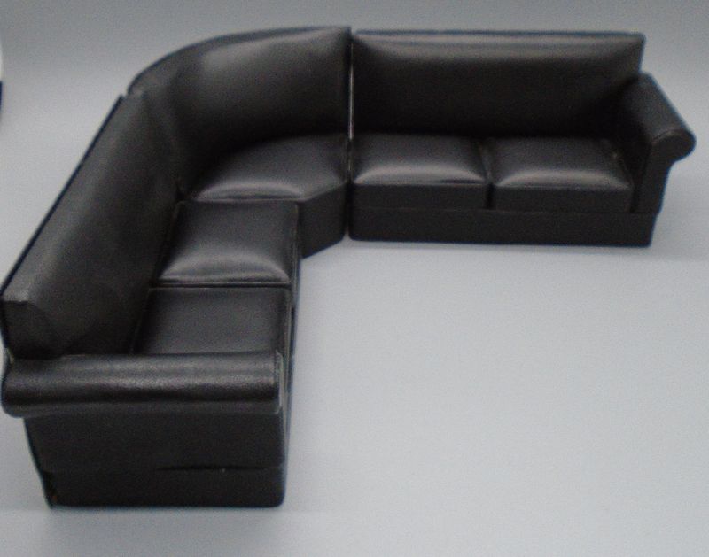 BLACK L SHAPE SOFA