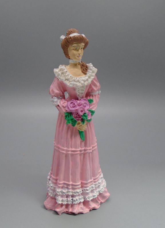 LADY IN PINK WITH FLOWERS