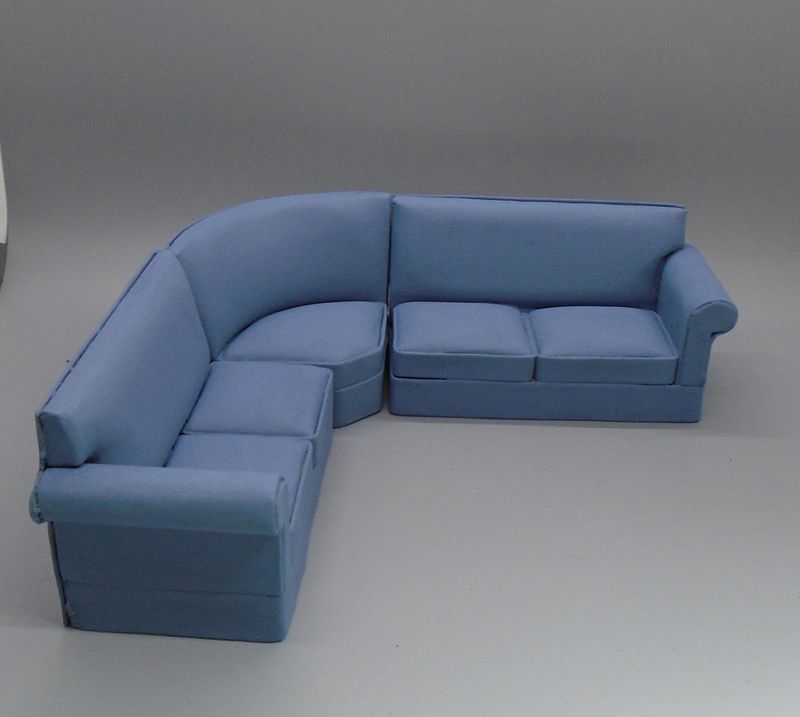 CUSTOMISED L SHAPE SOFA IN TURKISH BLUE