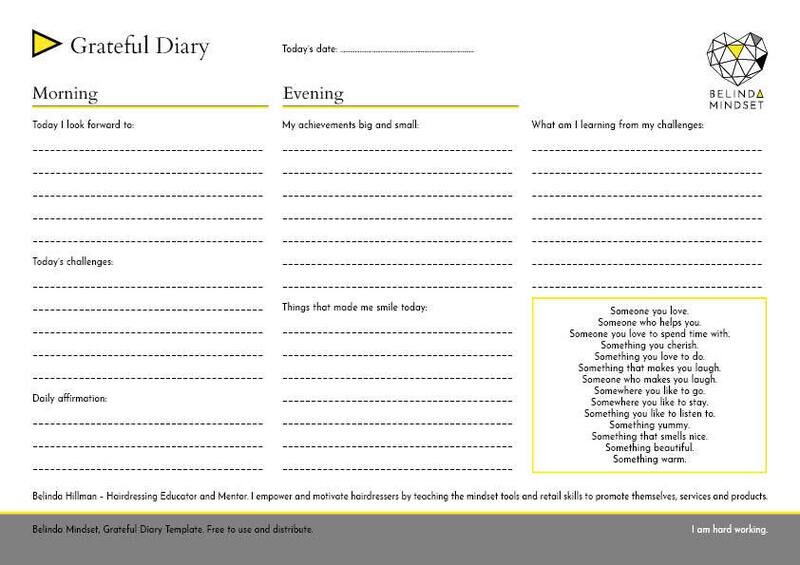 Grateful Diary Worksheet A4