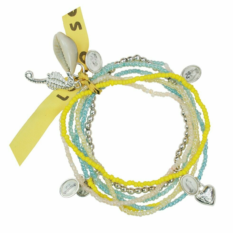 Make A Wish-Armbandset Gelb Silber