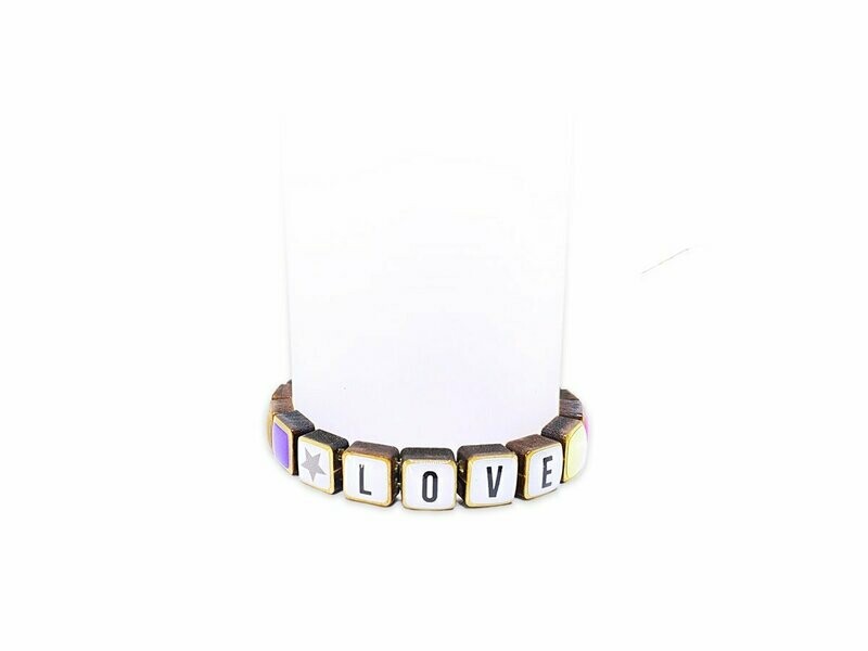 Color up wooden bracelet Color up wooden bracelet "Love"