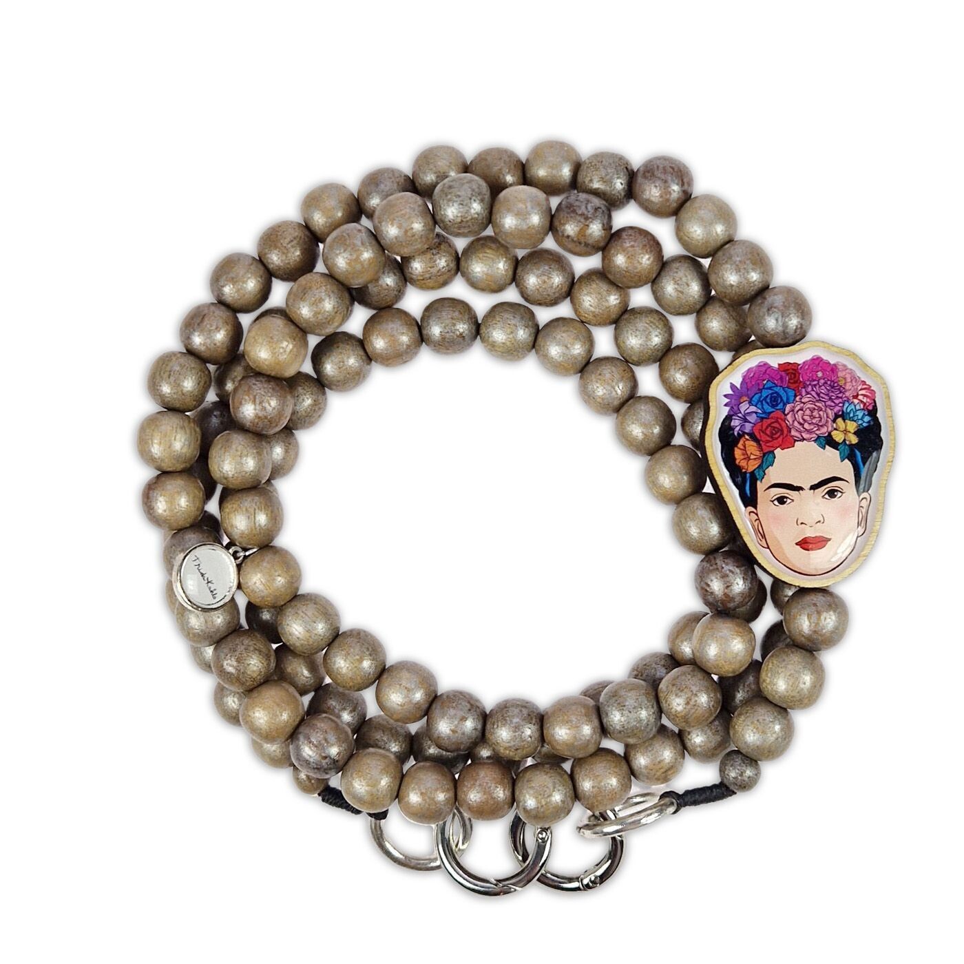 Frida Kahlo Handykette Braun Metallic