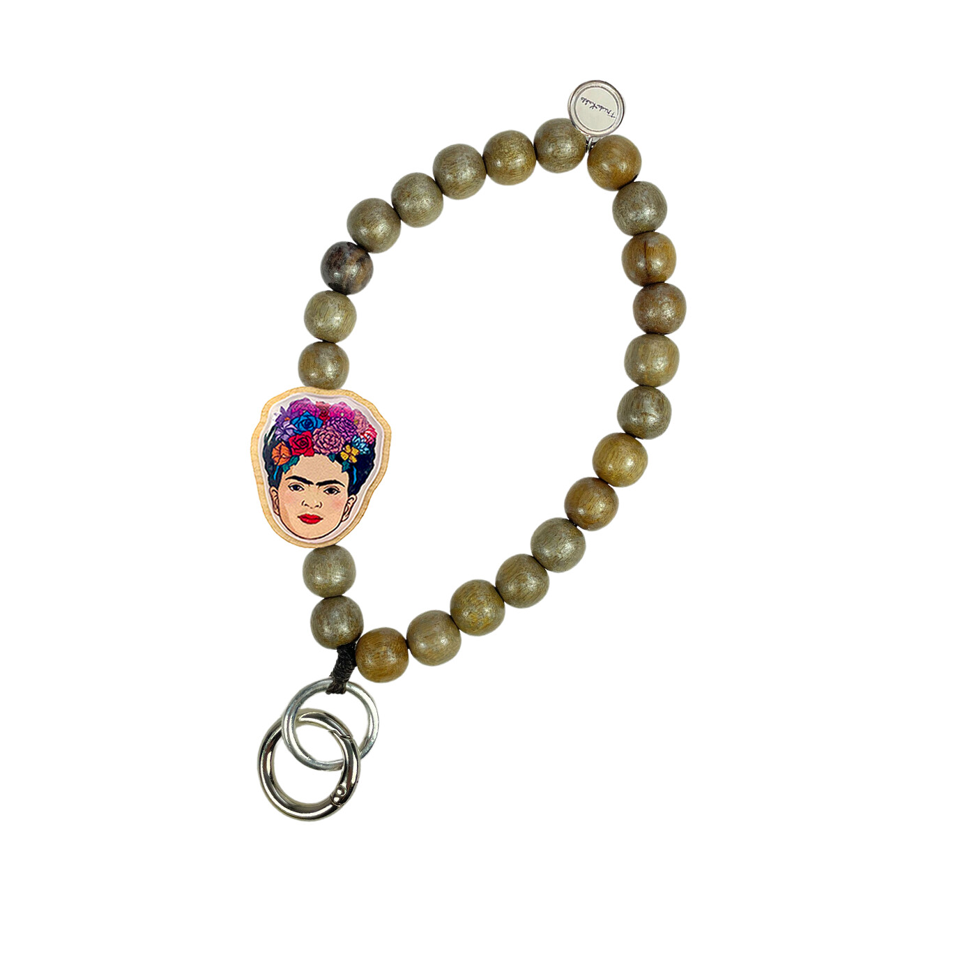 Schlüsselkette Frida Kahlo Braun Metallic