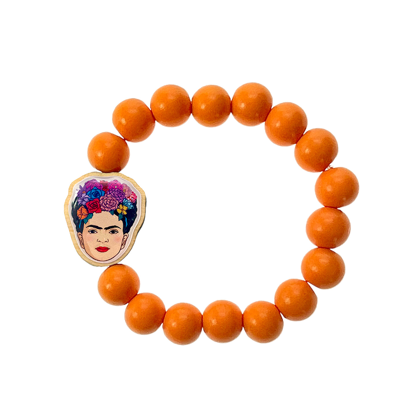 Holzarmband Frida Kahlo Orange