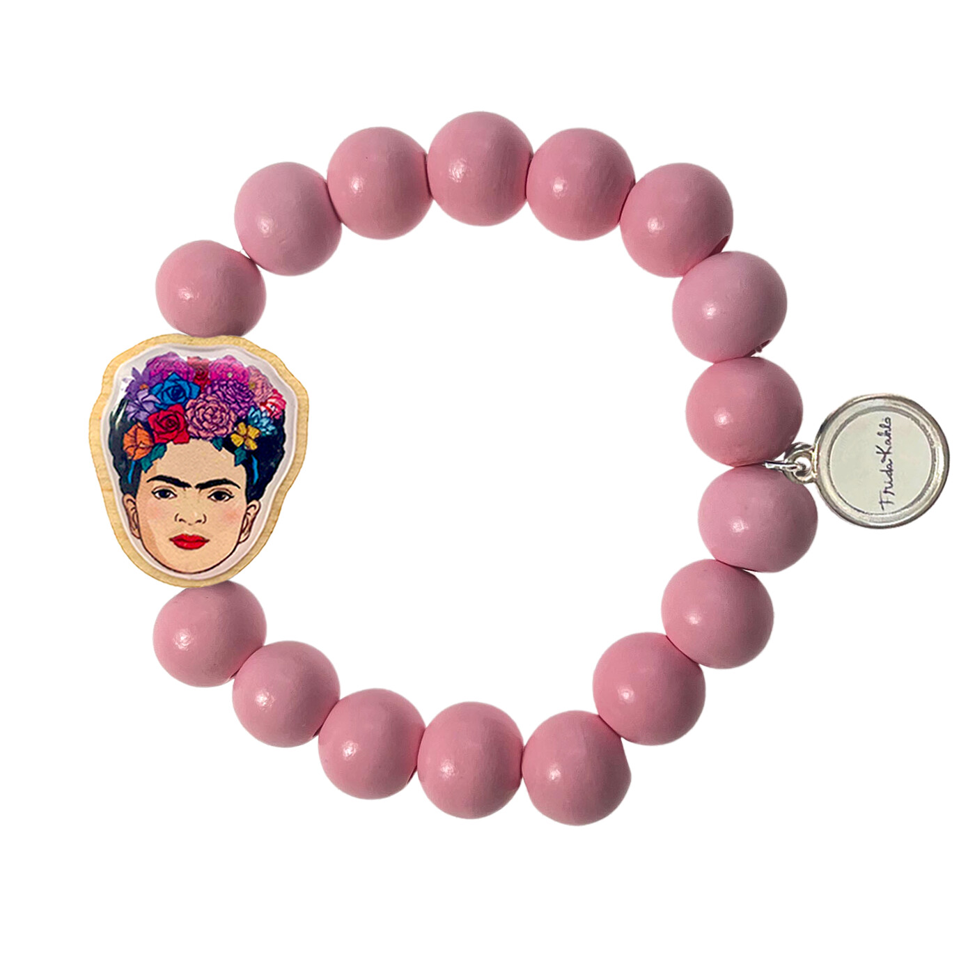 Holzarmband Frida Kahlo Rosa